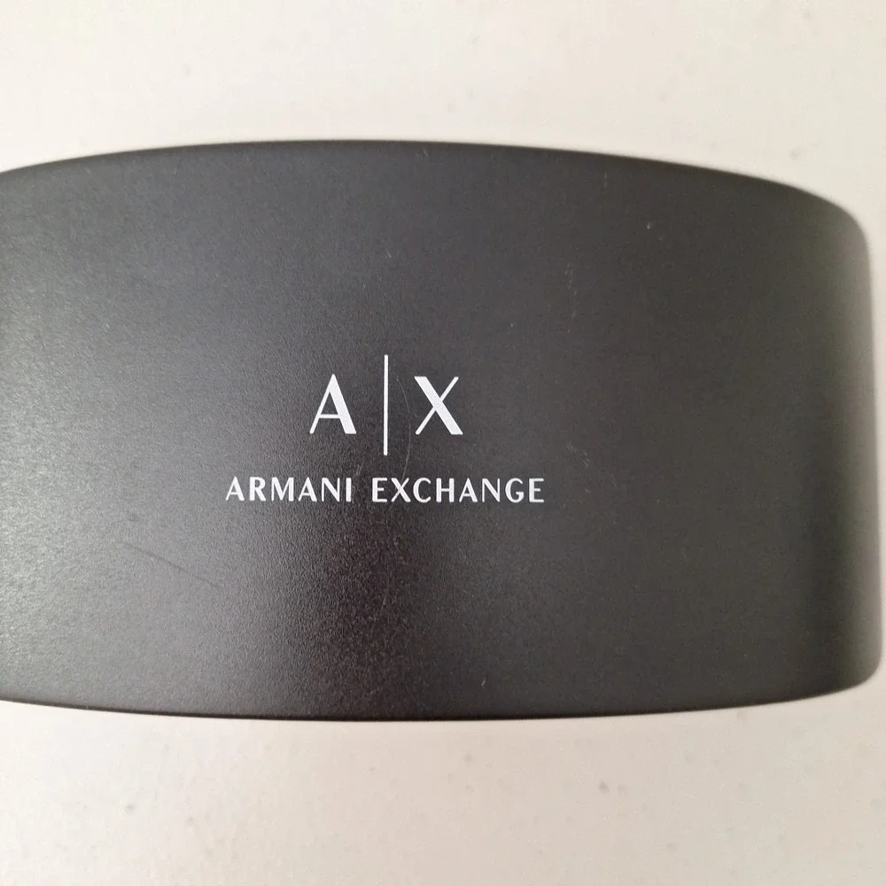 Armani Exchange Glasses Case Black Hardcase Fold Open